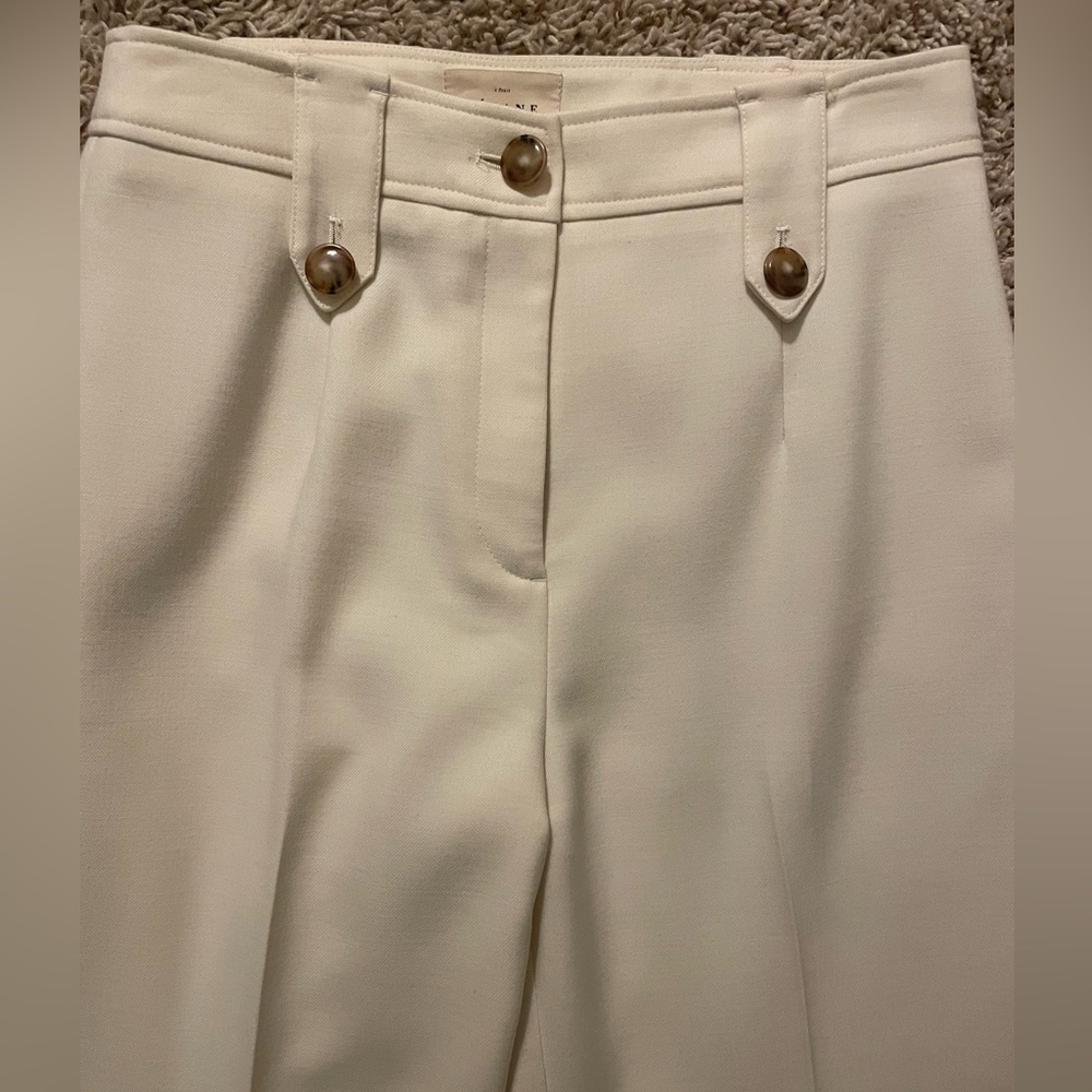 Sezane Soft Cream High-Waist Wide-Leg Trousers - Picture 7 of 14